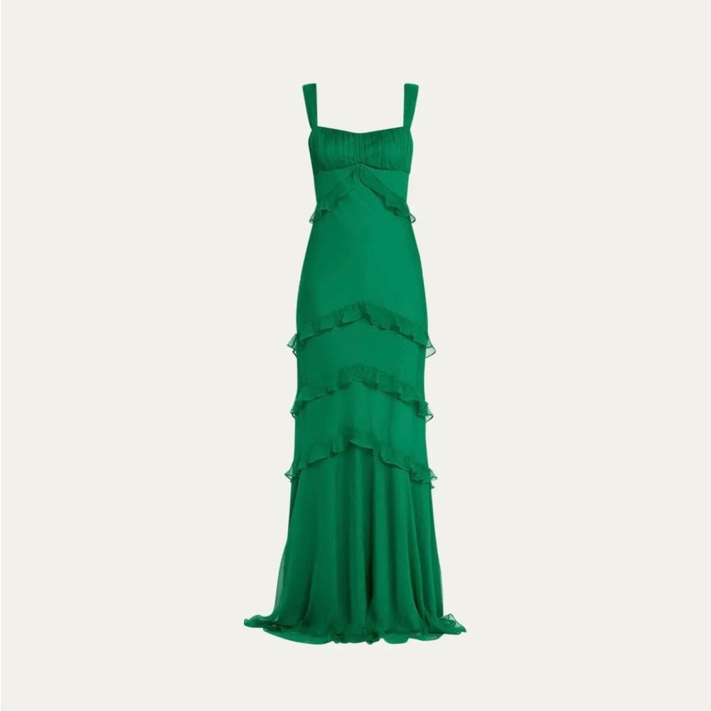 SALONI Chandra Dress in Emerald Green